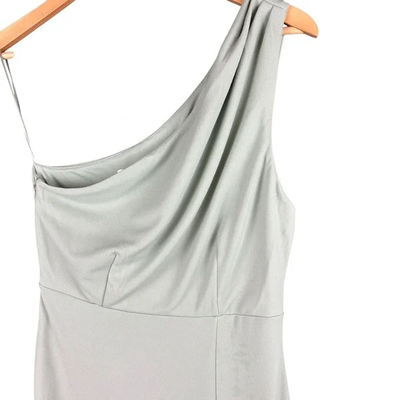 Birdy Grey “Kira” Crepe One-Shoulder Sage Bridesmaid Gown – Sz S (NWT) - Picture 3 of 14